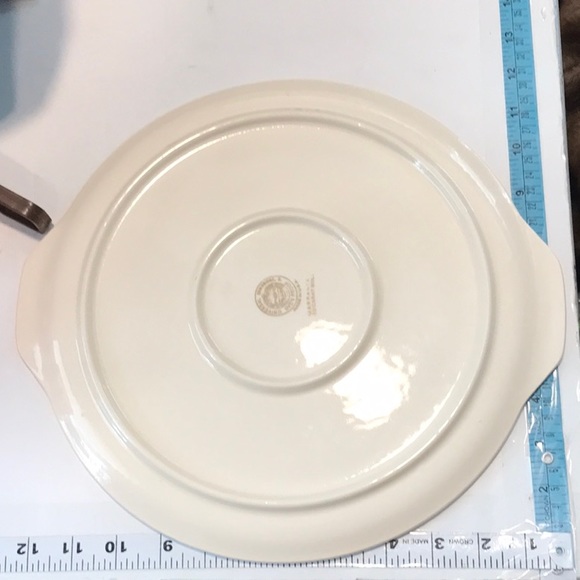 Universal Cambridge Pottery Windmill Platter Pie Plate  Dutch Scene 22 Karat - Picture 12 of 16